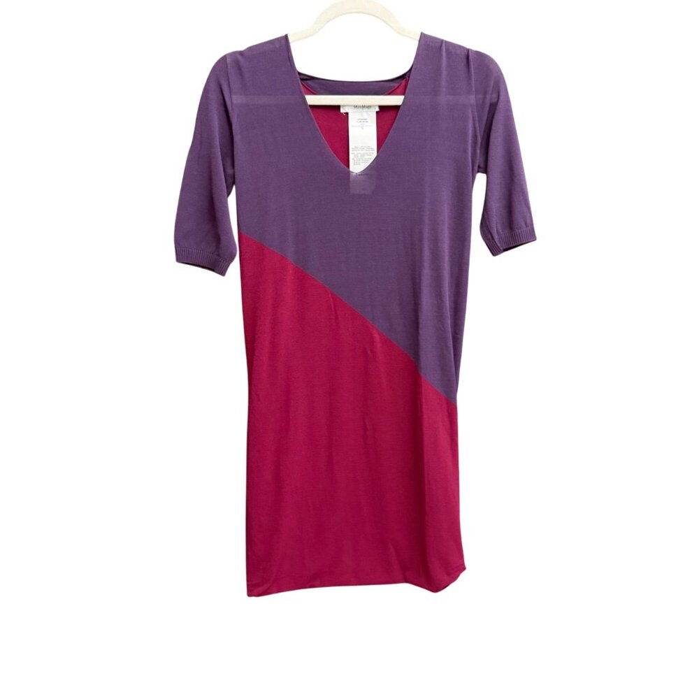 MaxMara Womens Purple & Red Colorblock Knit Dress S Made In Italy